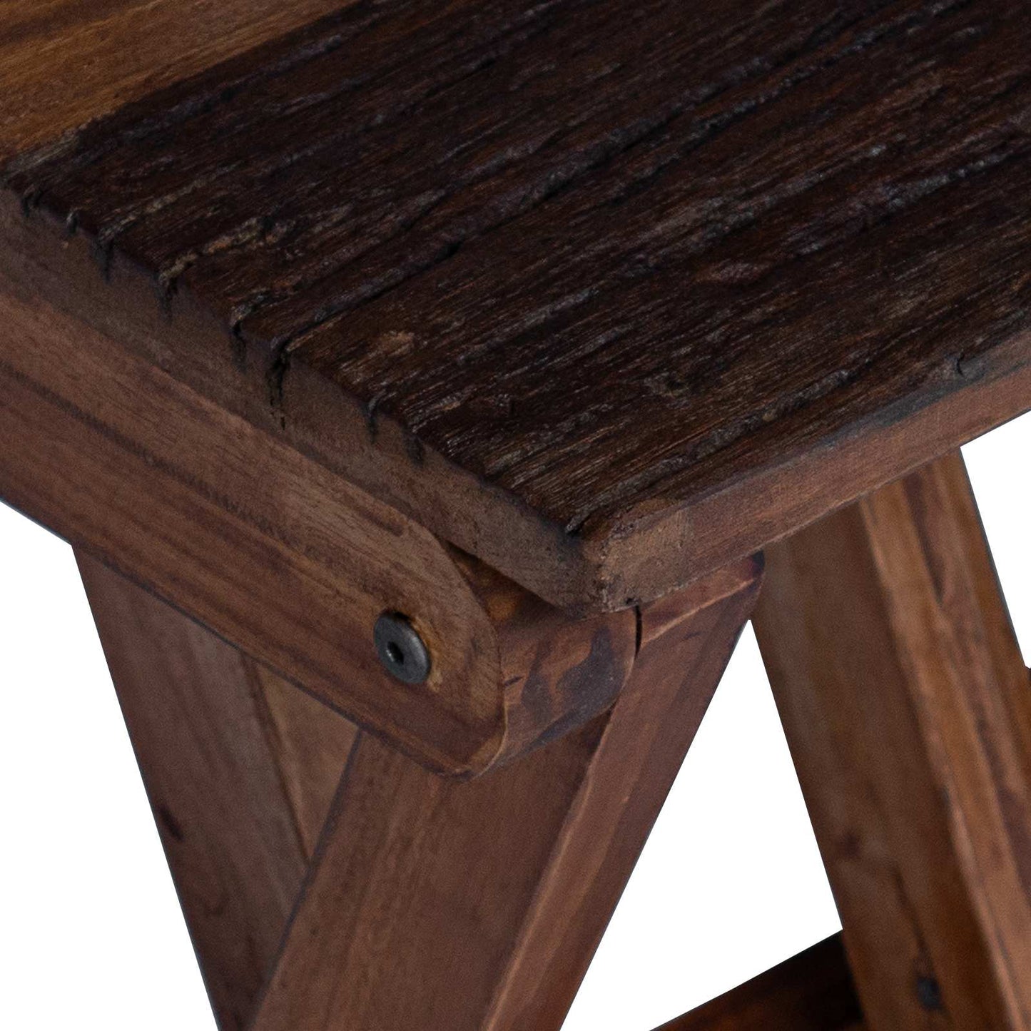 Hocker Natur 30 x 30 x 48 cm Massivholz Altholz