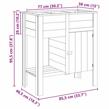 Hoher Pflanzer mit Regal Braun Imprägniertes Kiefernholz