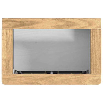 Badezimmermöbel-Set mit Tür FLORO 2 pcs Weiß Massivholz Kiefer