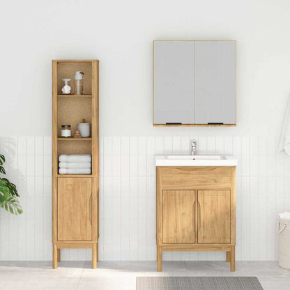 Badezimmermöbel-Set FLORO 2 pcs Wachsbraun Massivholz Kiefer