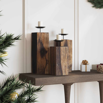 Kerzenhalter 3 pcs Natur Massivholz Altholz