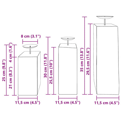 Kerzenhalter 3 pcs Natur Massivholz Altholz