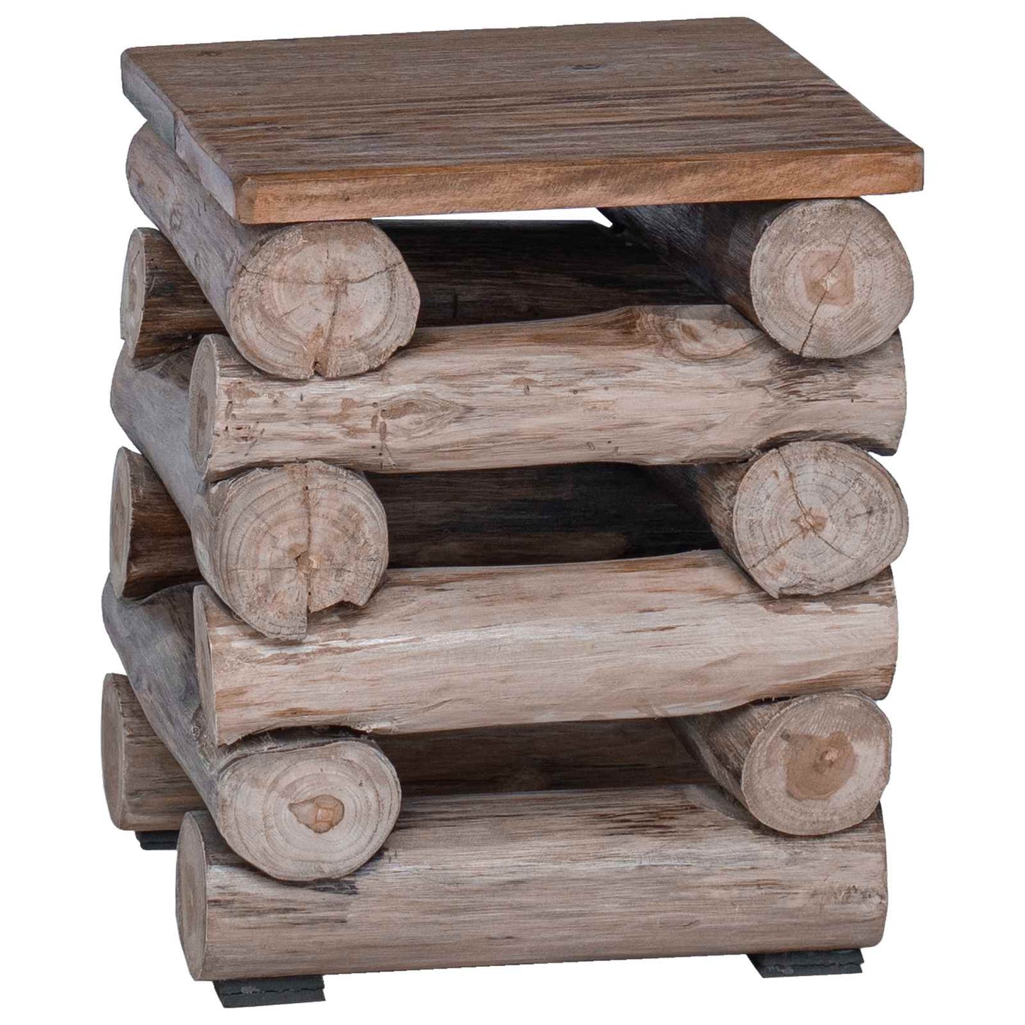 Hocker Natur 30 x 30 x 38 cm Massivholz Teak