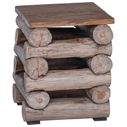 Hocker Natur 30 x 30 x 38 cm Massivholz Teak