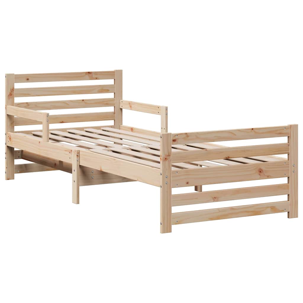 Bettrahmen mit Matratze Braun 80 x 200 cm Massives Kiefernholz