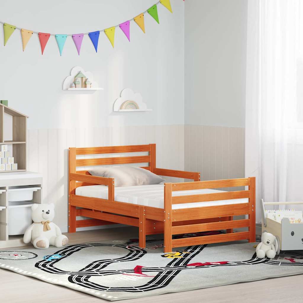 Bettrahmen mit Matratze Braun 80 x 200 cm Massives Kiefernholz