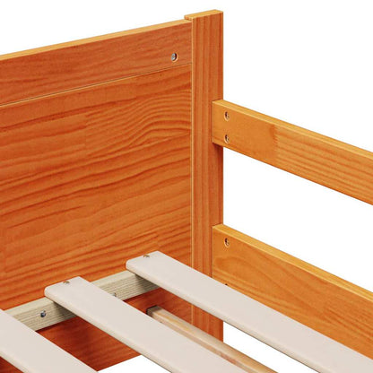 Bettrahmen mit Matratze Braun 80 x 200 cm Massives Kiefernholz
