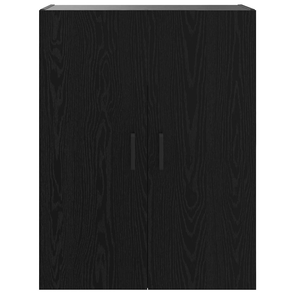 Wandschrank Wandmontiert Schwarz Eichen-Optik 69,5 x 34 x 90 cm
