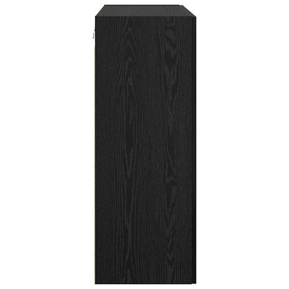 Wandschrank Wandmontiert Schwarz Eichen-Optik 69,5 x 34 x 90 cm