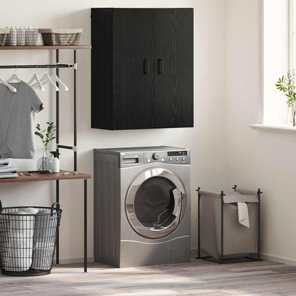 Wandschrank Wandmontiert Schwarz Eichen-Optik 69,5 x 34 x 90 cm