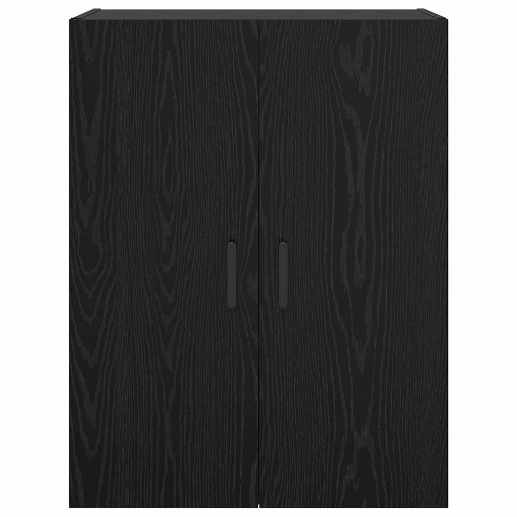 Wandschrank Wandmontiert Schwarz Eichen-Optik 69,5 x 34 x 90 cm