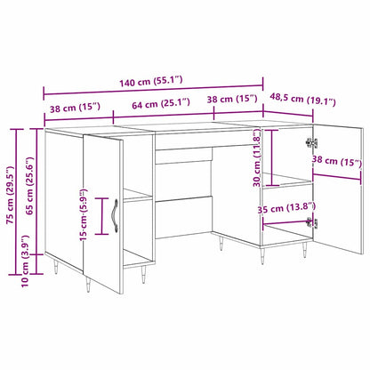 Schreibtisch Artisan-Eiche 140 x 50 x 75 cm Holzwerkstoff
