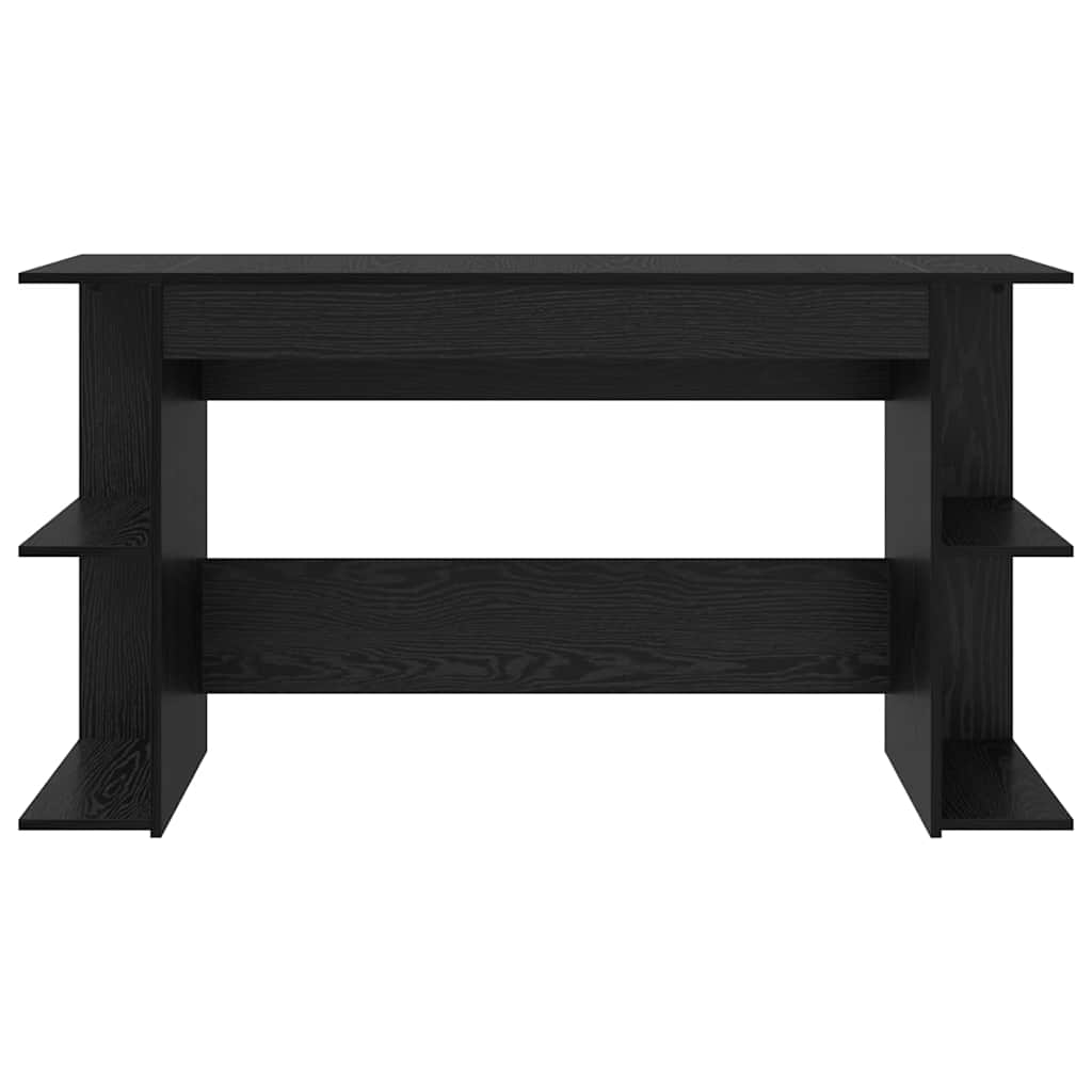 Schreibtisch mit Regal Schwarz Eichen-Optik 140 x 50 x 75 cm