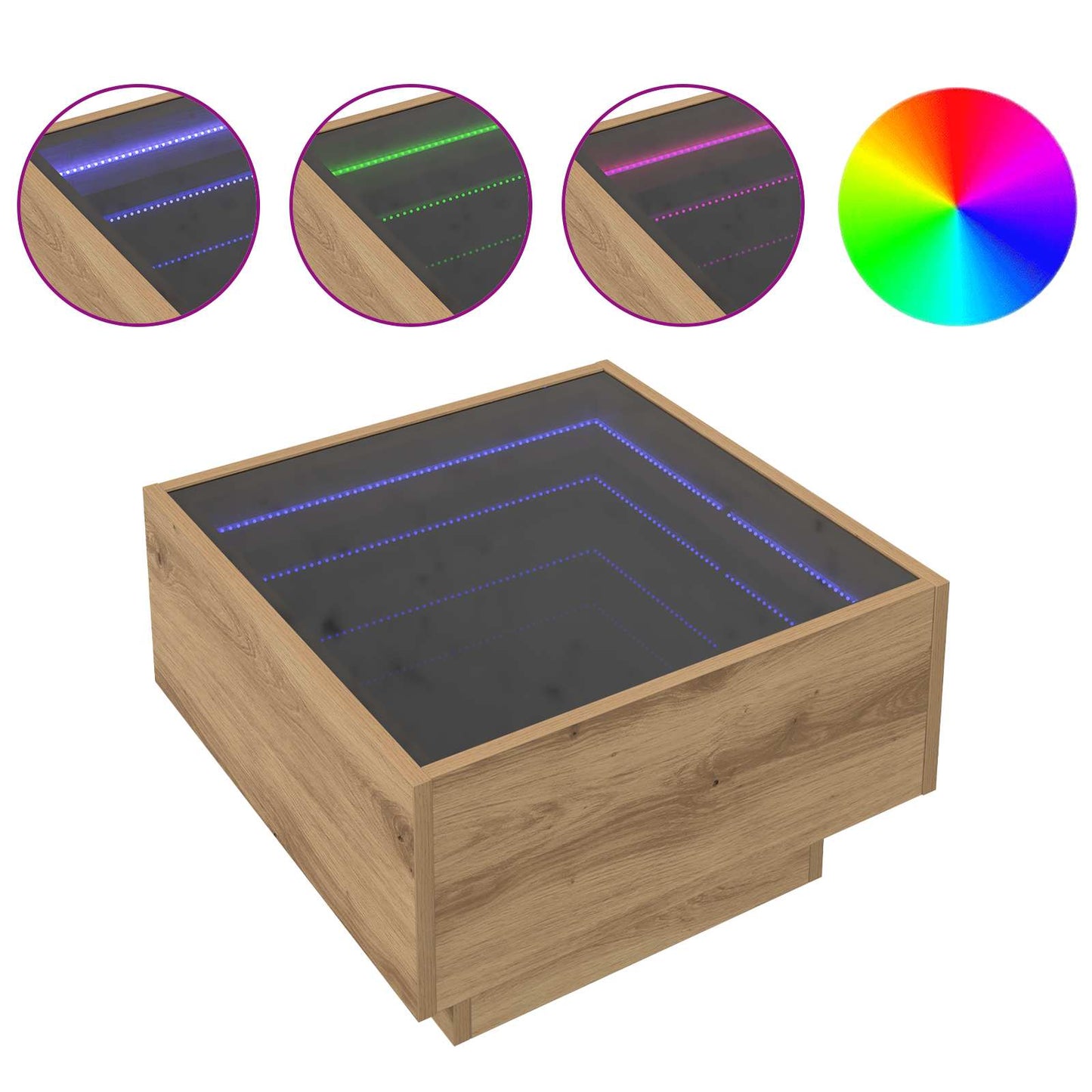 Couchtisch Artisan-Eiche 50 x 50 x 30 cm Holzwerkstoff
