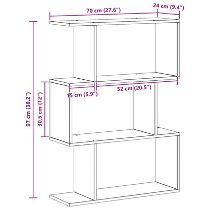 Bücherregal Schwarz Eichen-Optik 70 x 24 x 97 cm Holzwerkstoff