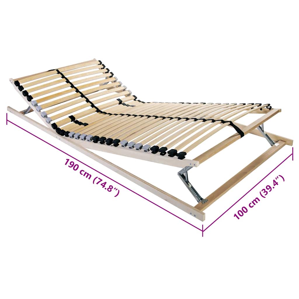 Bett-Lattenrost Braun 100 x 190 cm Massivholz Buche
