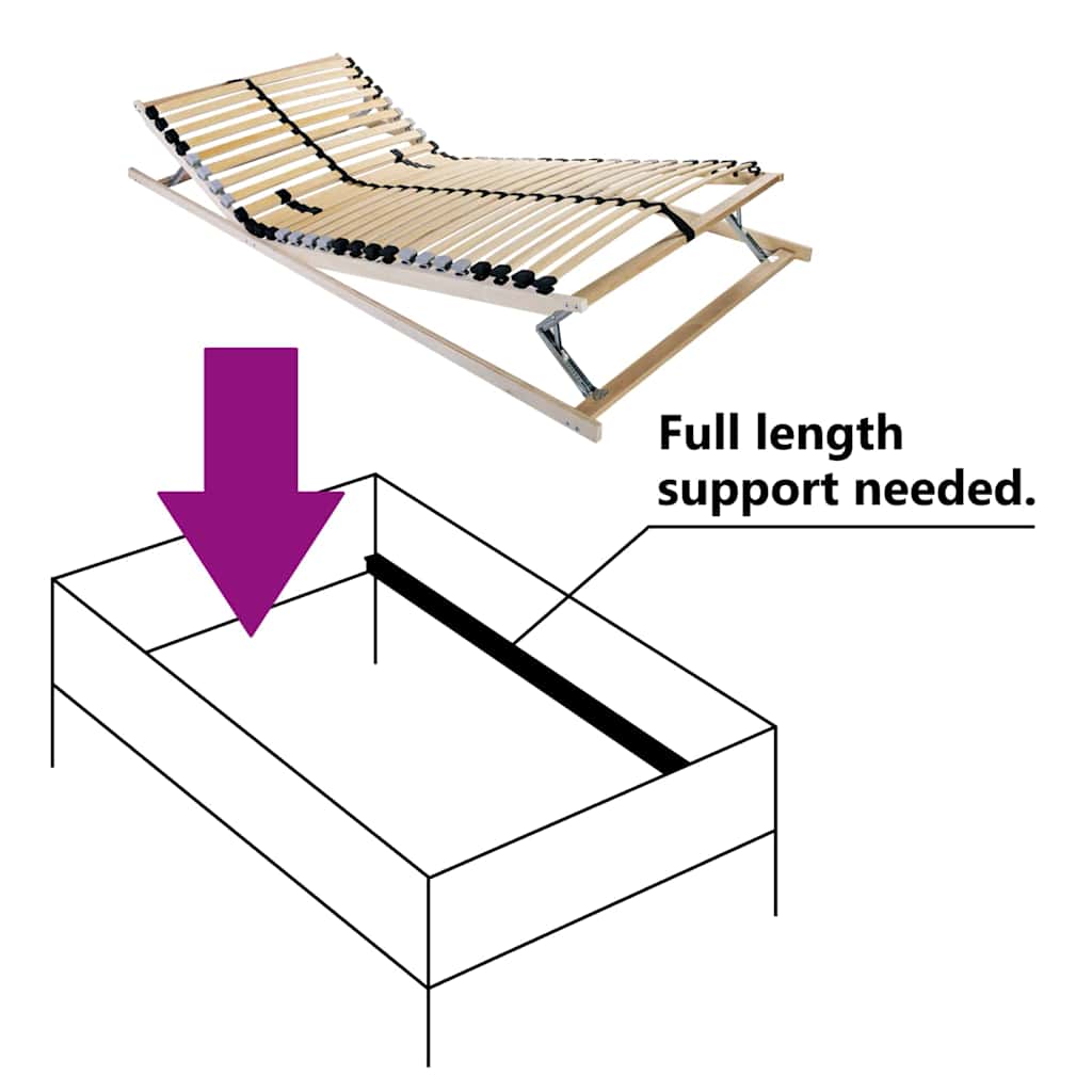 Bett-Lattenrost Braun 120 x 190 cm Massivholz Buche