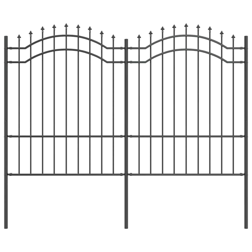 Gartenzaun Grau 240 x 190 cm Pulverbeschichteter Stahl