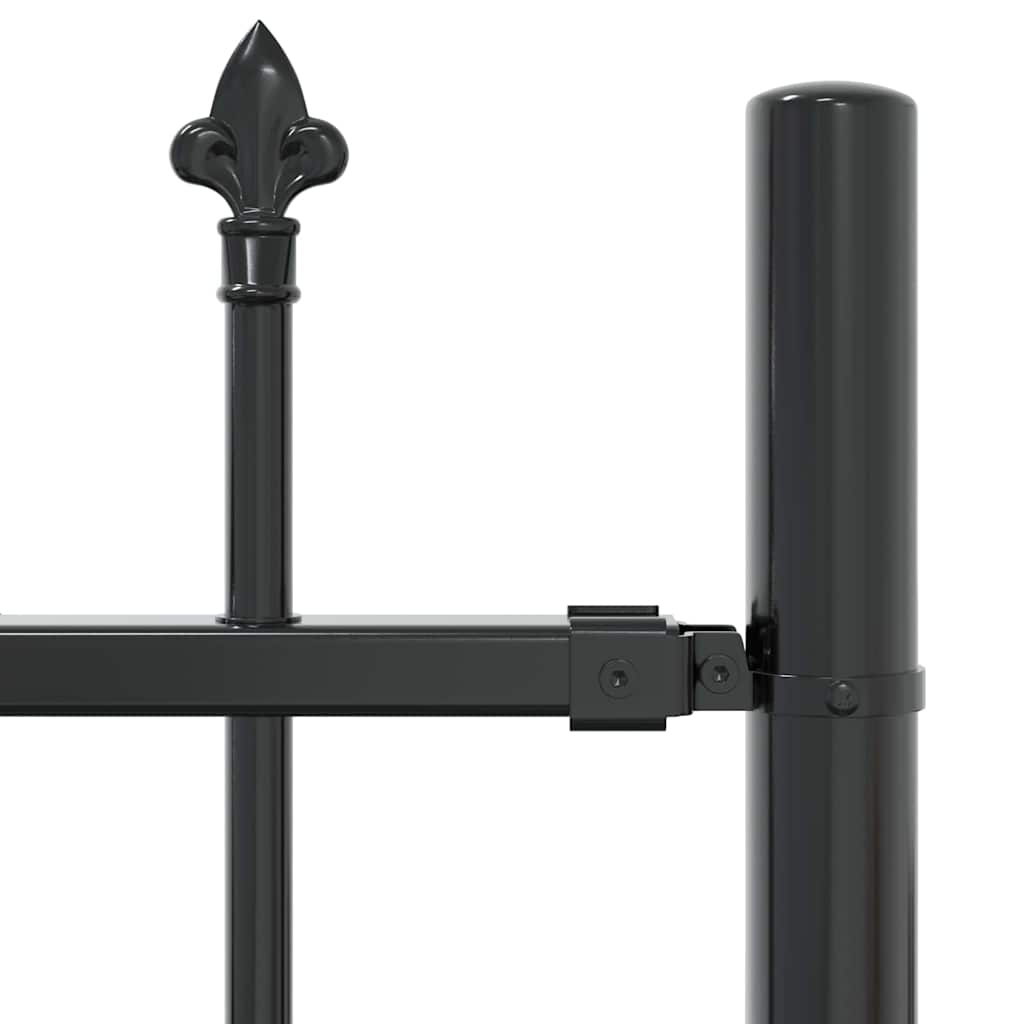 Gartenzaun Grau 240 x 215 cm Pulverbeschichteter Stahl