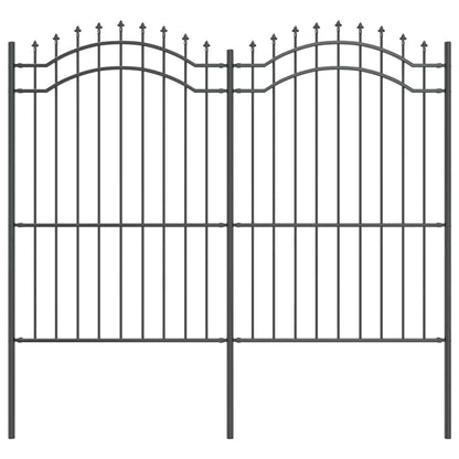 Gartenzaun Grau 240 x 215 cm Pulverbeschichteter Stahl