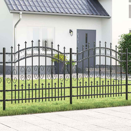 Gartenzaun Grau 240 x 140 cm Pulverbeschichteter Stahl