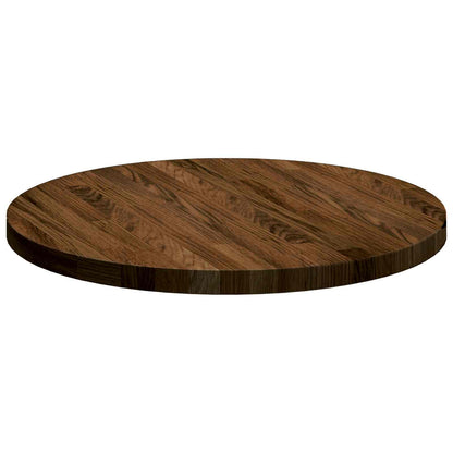 Tischplatte Dunkelbraun Ø 50 x 2,5 cm Massivholz Eiche