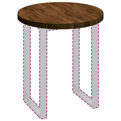 Tischplatte Dunkelbraun Ø 70 x 4 cm Massivholz Eiche