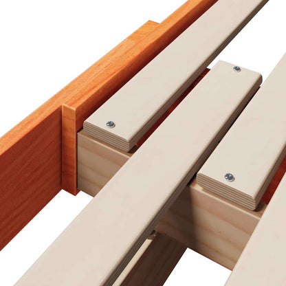 Bettrahmen mit Kopfteil Wachsbraun 80 x 200 cm Holzwerkstoff