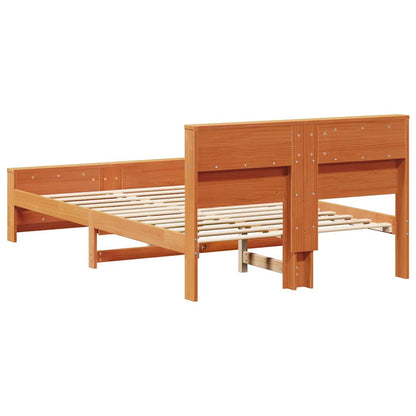 Bettrahmen mit Kopfteil Wachsbraun 140 x 190 cm Holzwerkstoff