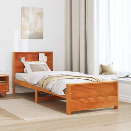 Bettrahmen mit Kopfteil Wachsbraun 75 x 190 cm Holzwerkstoff