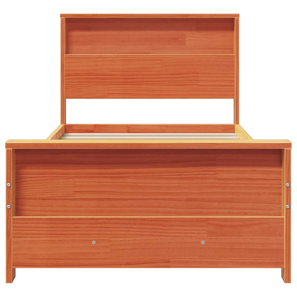 Bettrahmen mit Kopfteil Wachsbraun 75 x 190 cm Holzwerkstoff