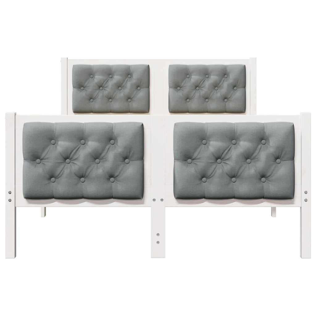 Bettrahmen Hellgrau 120 x 190 cm Massives Kiefernholz