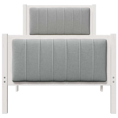 Bettgestell Weiß und Hellgrau 80 x 200 cm Massivholz Kiefer