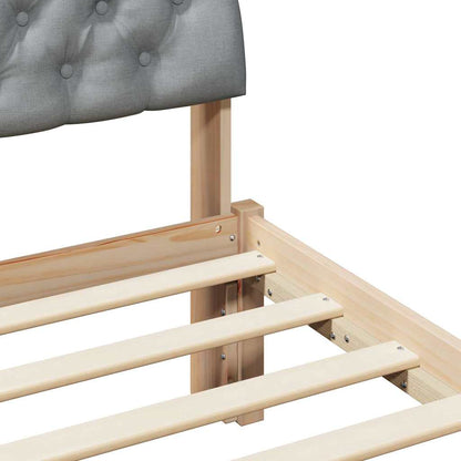 Bettgestell Braun und hellgrau 160 x 200 cm Massivholz Kiefer