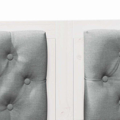 Kopfteil Sonstiges Weiß und Hellgrau 140 cm Massivholz Kiefer