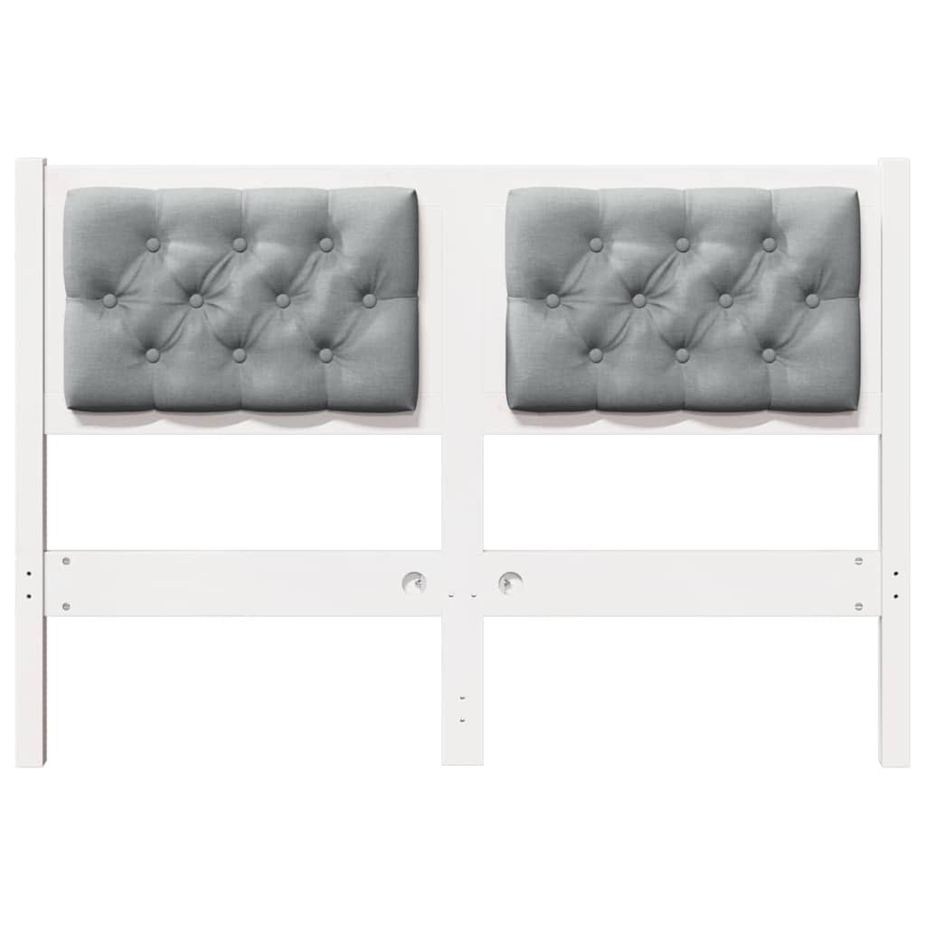 Kopfteil Sonstiges Weiß und Hellgrau 135 cm Massivholz Kiefer