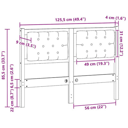 Kopfteil Braun und Dunkelgrau 120 cm Massivholz Kiefer
