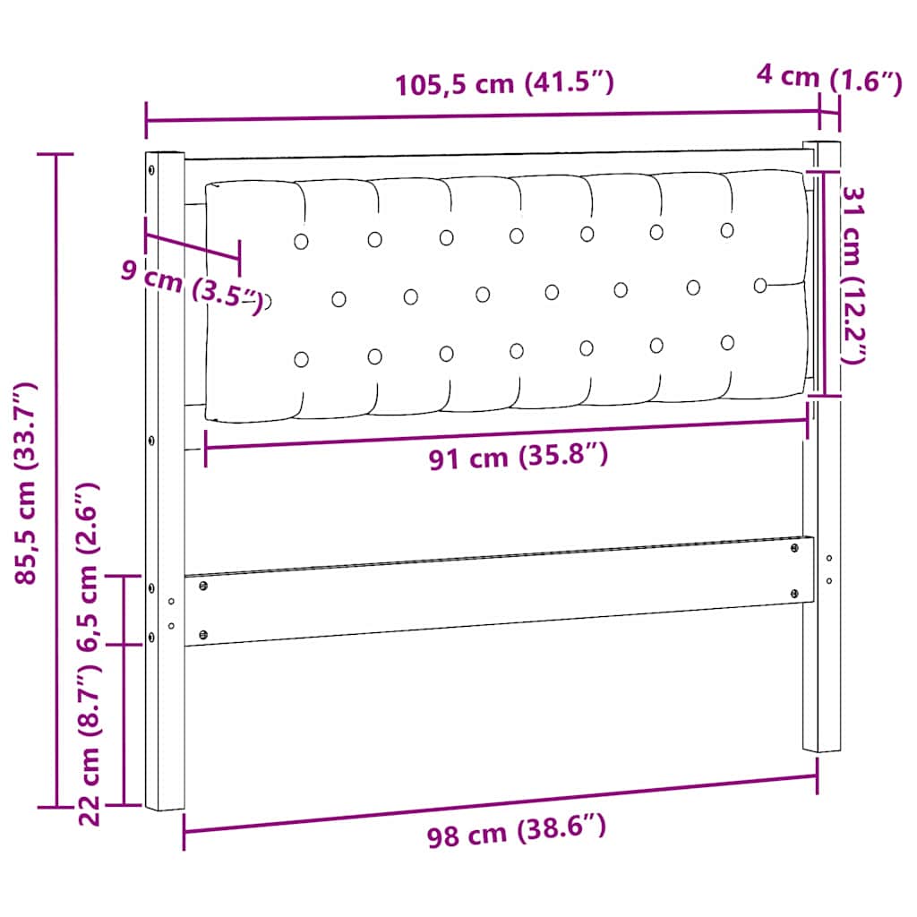 Kopfteil Sonstiges Weiß und Hellgrau 100 cm Massivholz Kiefer