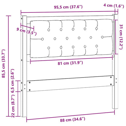 Kopfteil Sonstiges Weiß und Hellgrau 90 cm Massivholz Kiefer