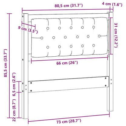 Kopfteil Sonstiges Weiß und Hellgrau 75 cm Massivholz Kiefer