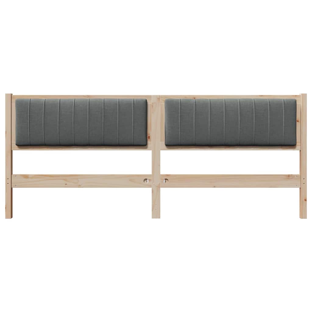 Gepolstertes Kopfteil Braun 200 cm Massives Kiefernholz