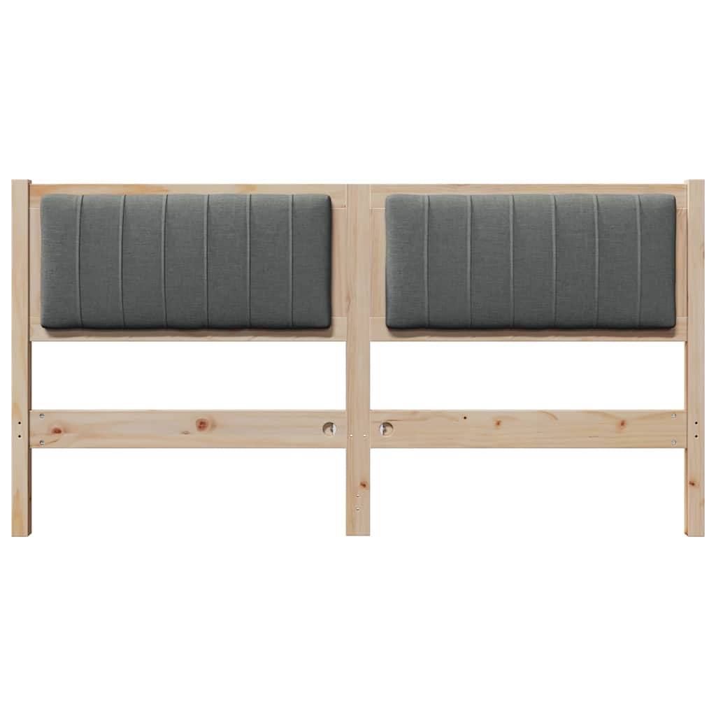 Gepolstertes Kopfteil Braun 160 cm Massives Kiefernholz