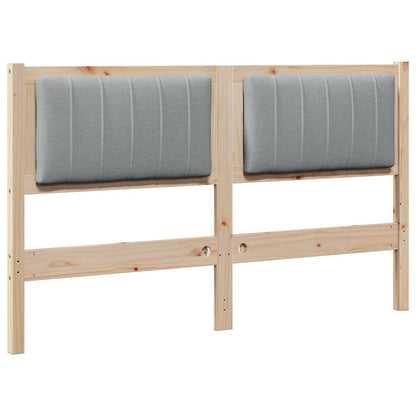 Gepolstertes Kopfteil Braun 140 cm Massives Kiefernholz