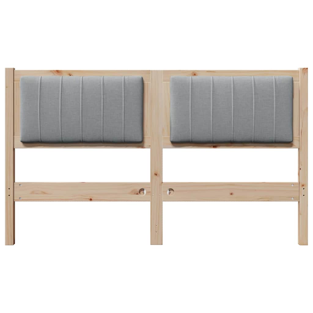 Gepolstertes Kopfteil Braun 140 cm Massives Kiefernholz