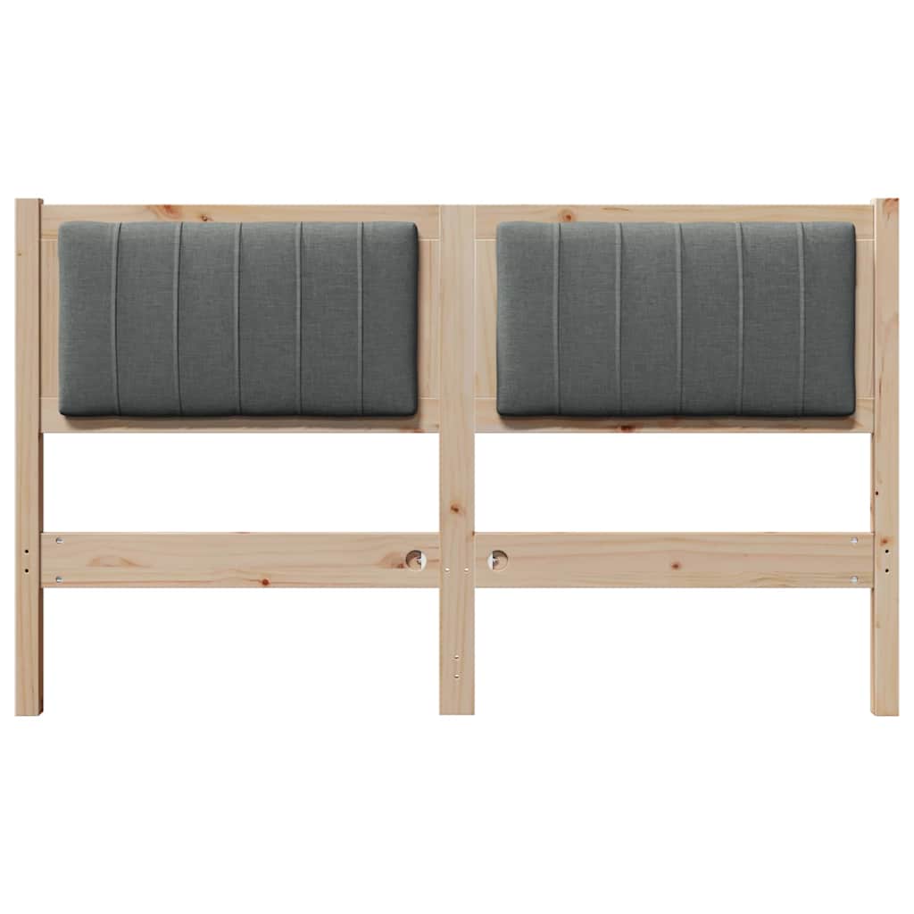 Gepolstertes Kopfteil Braun 140 cm Massives Kiefernholz