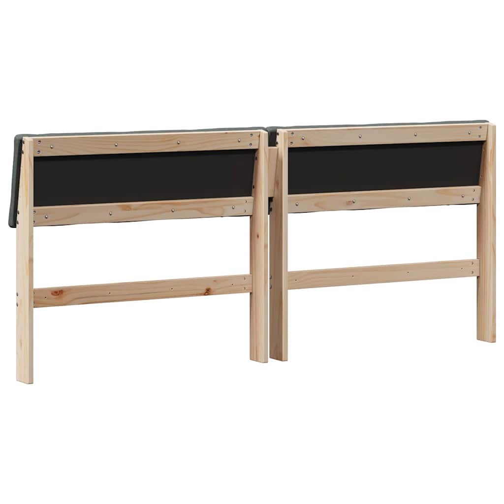 Gepolstertes Kopfteil Dunkelgrau 200 cm Massives Kiefernholz