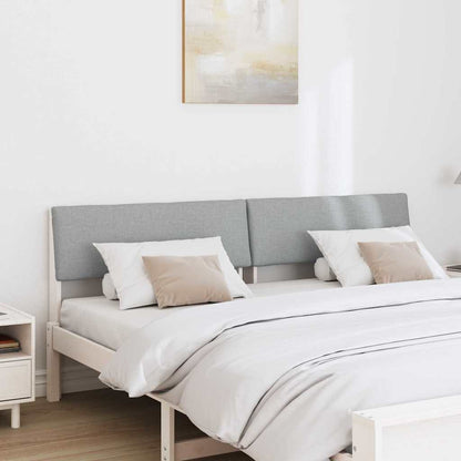 Gepolstertes Kopfteil Hellgrau 200 cm Massives Kiefernholz