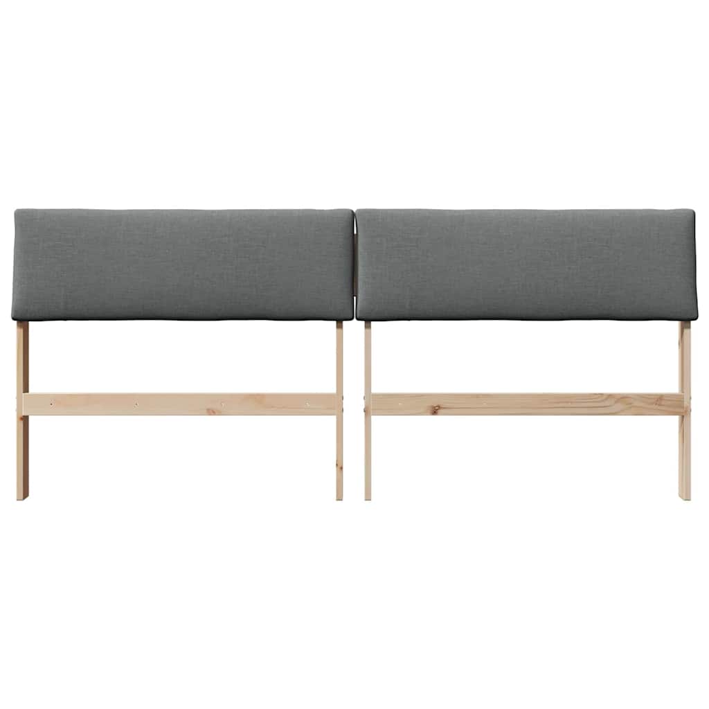 Gepolstertes Kopfteil Dunkelgrau 180 cm Massives Kiefernholz