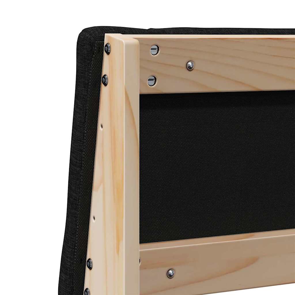 Gepolstertes Kopfteil Schwarz 180 cm Massives Kiefernholz