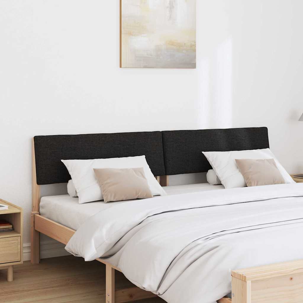 Gepolstertes Kopfteil Schwarz 180 cm Massives Kiefernholz